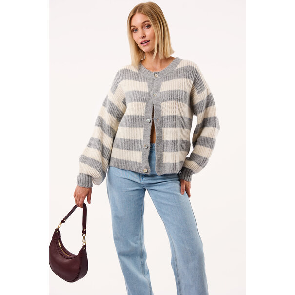 Sarah Gestreept Vest | Grijs/Wit