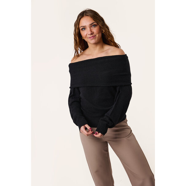 Ruby off shoulder trui | Zwart