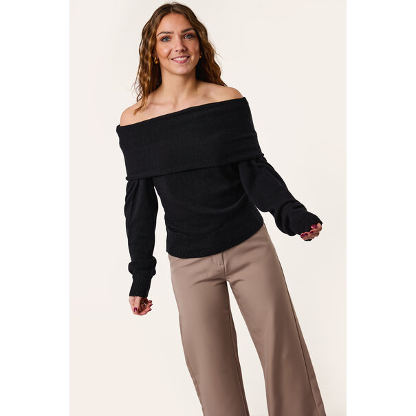 Ruby off shoulder trui | Zwart