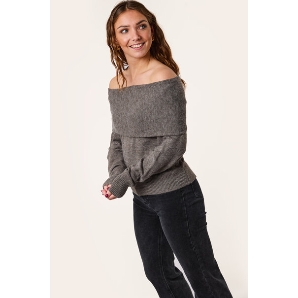 Ruby off shoulder trui | Grijs