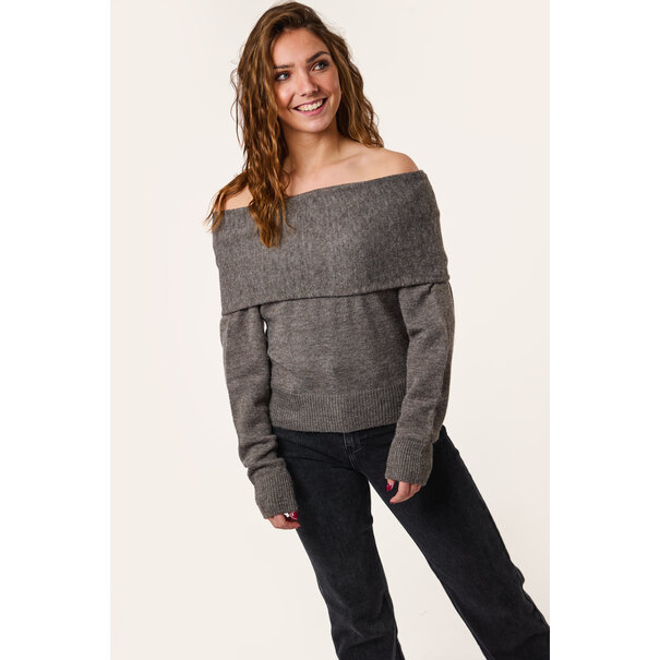 Ruby off shoulder trui | Grijs