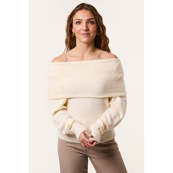 Ruby off shoulder trui | Wit