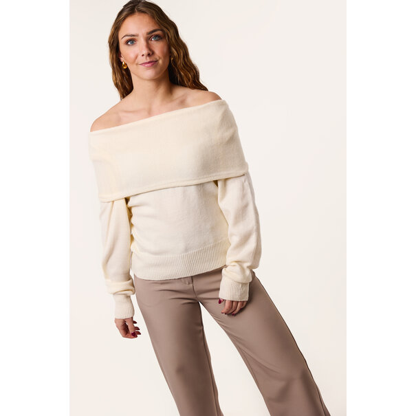 Ruby off shoulder trui | Wit