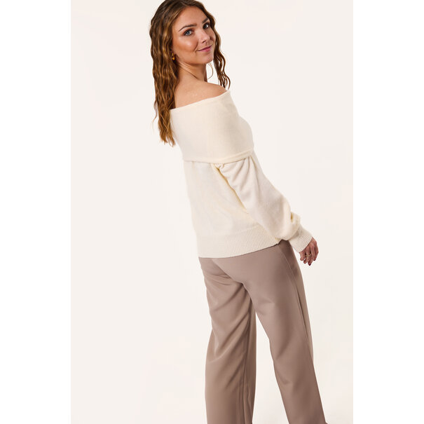 Ruby off shoulder trui | Wit