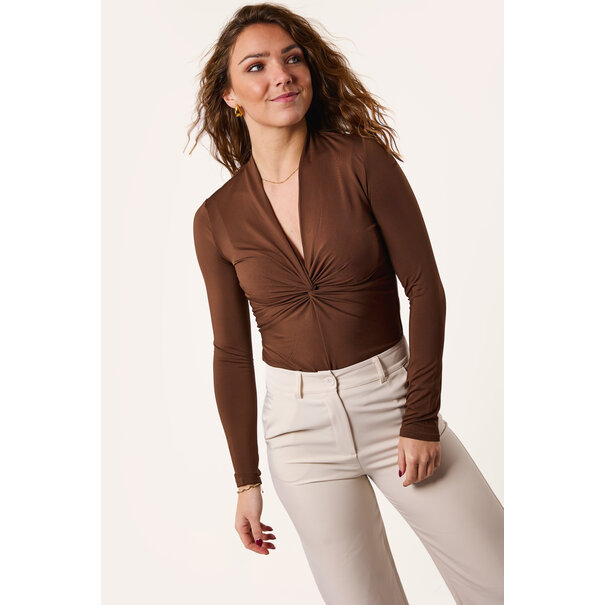Myrza travelstof body | Donkerbruin