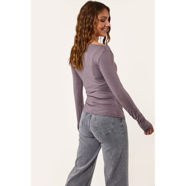 Nena travelstof top | Grijs