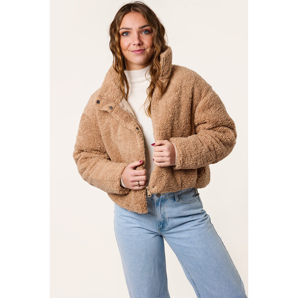 Korte Teddy Jas | Licht Bruin
