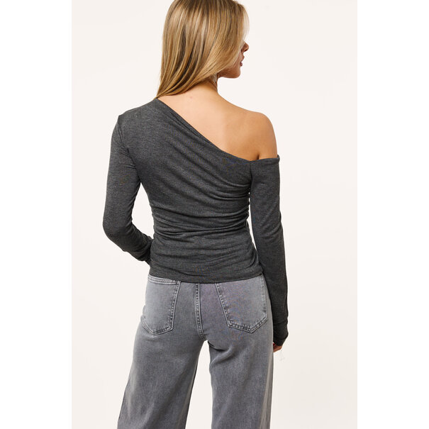 Mia one shoulder top | Grijs
