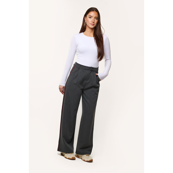 Evi pantalon met streep | Grijs