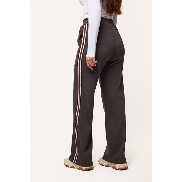 June broek met burgundy streep | Grijs