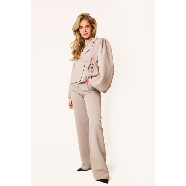 Lua overslag blazer | Licht taupe