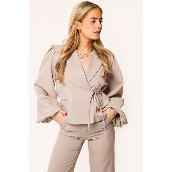 Lua overslag blazer | Licht taupe