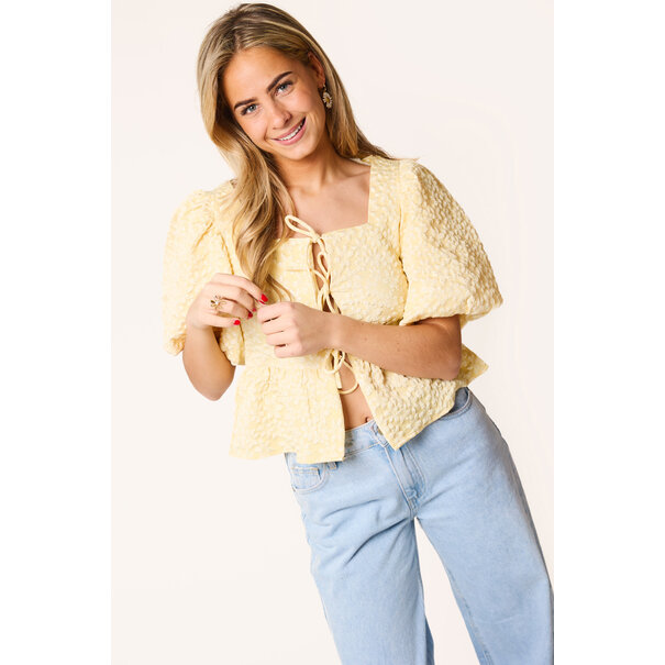 Lieve bloemen structuur top | Geel