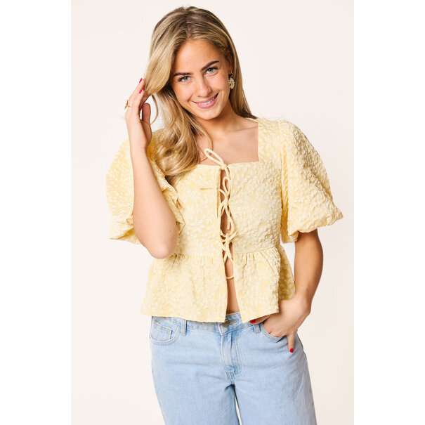 Lieve bloemen structuur top | Geel