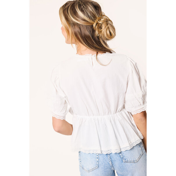 Yenthe broderie top | Wit