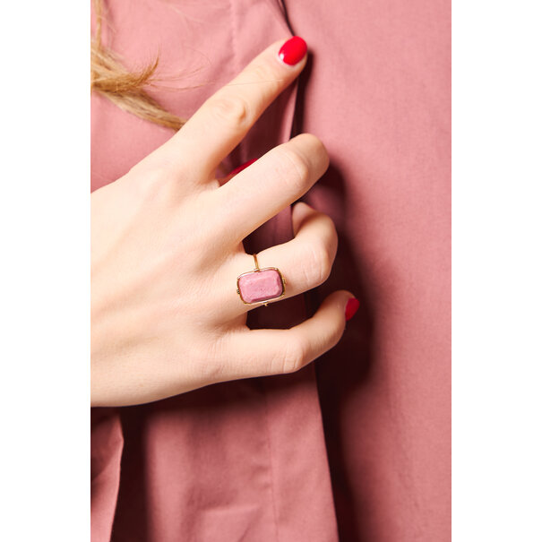 Ring met rouge steen | Goud