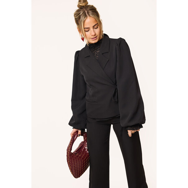 Lua overslag blazer | Zwart