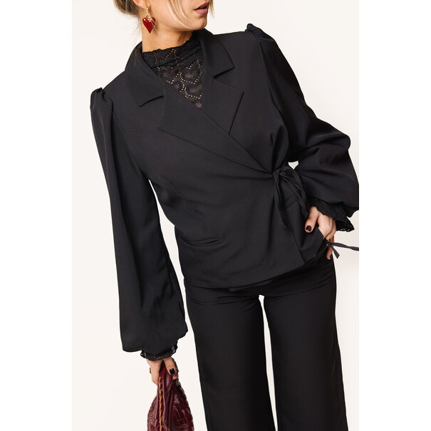 Lua overslag blazer | Zwart