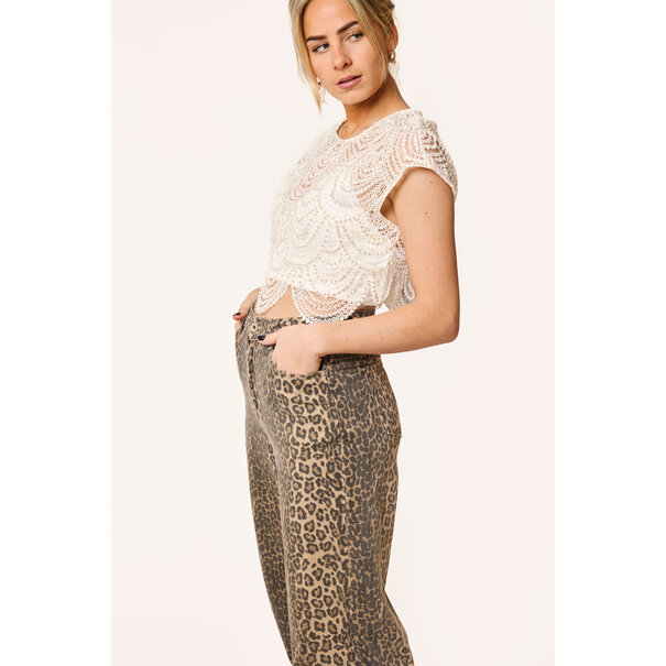 Indy top met parels | Wit