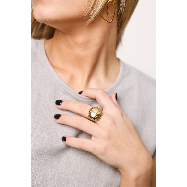 Ring met structuur | Goud