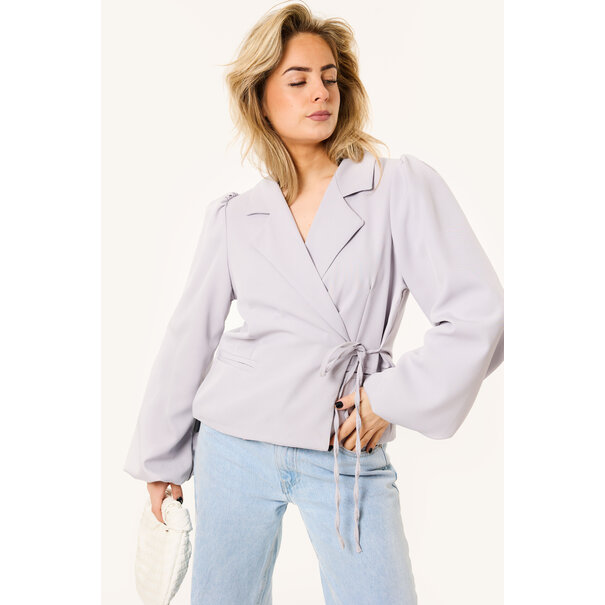 Lua overslag blazer | Lichtgrijs