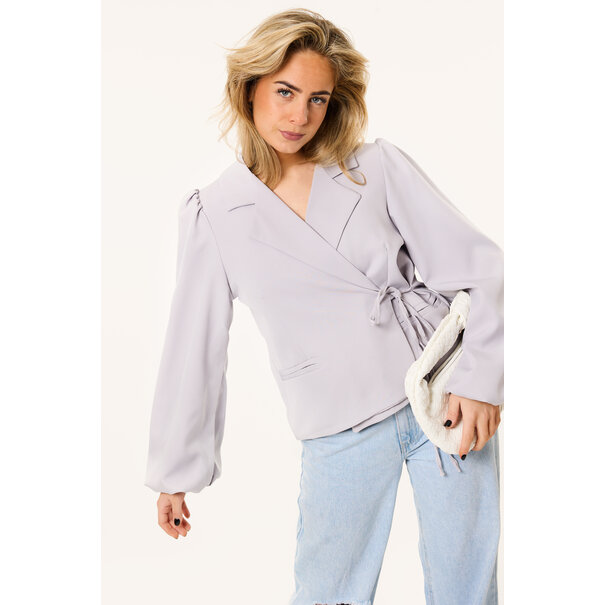 Lua overslag blazer | Lichtgrijs