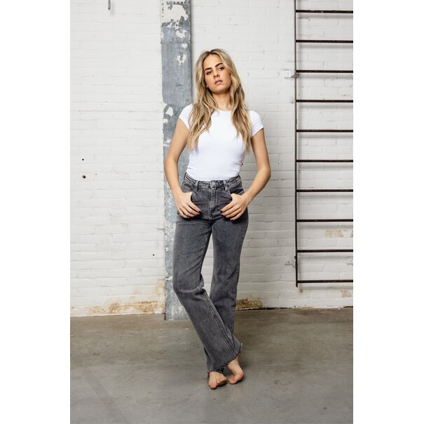 Straight jeans stretch | Donkergrijs