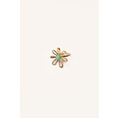 Bloem ring met parel | Mintgroen/goud