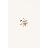 Bloem ring met parel | Goud