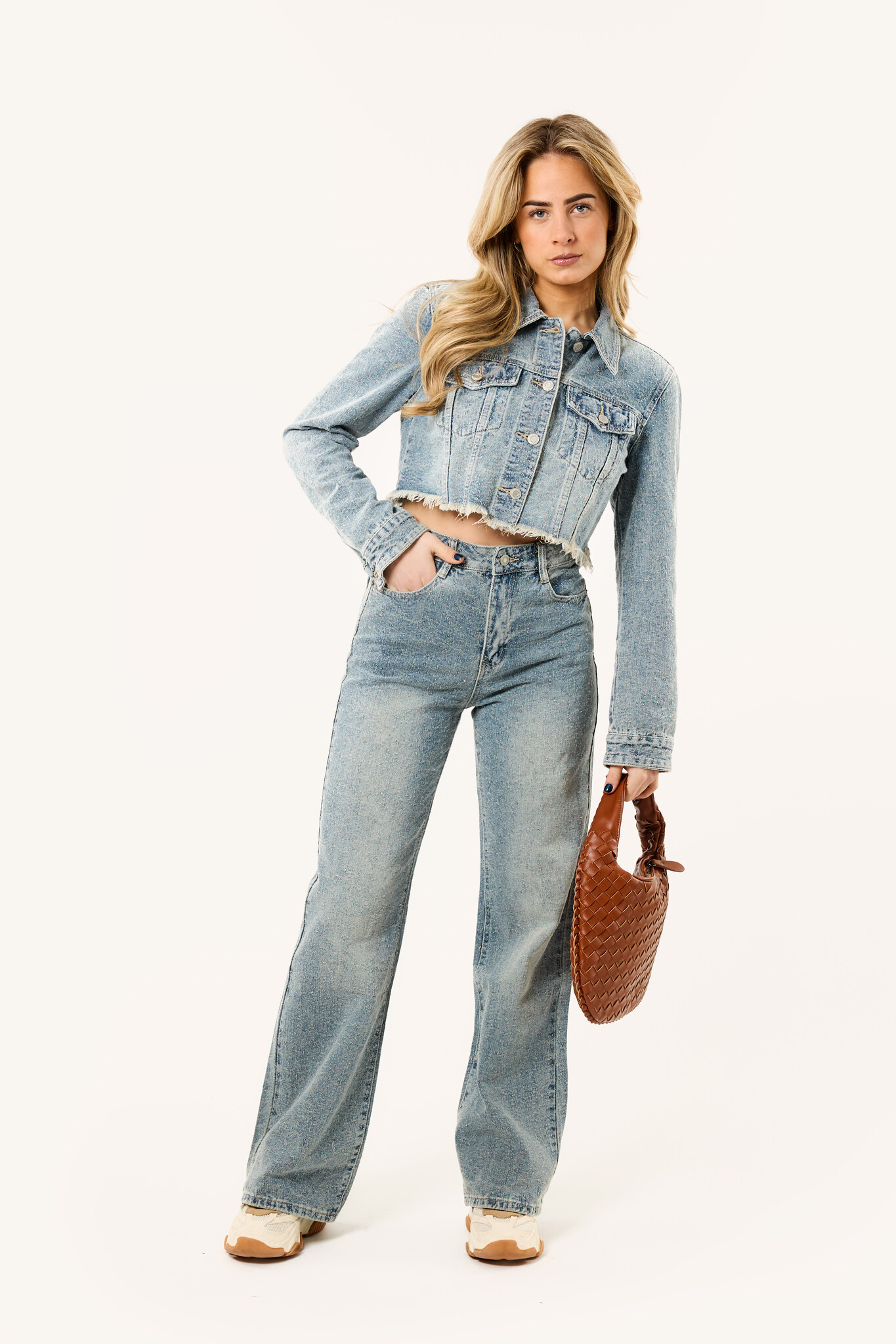 Fleur wide leg jeans | Destroyed details