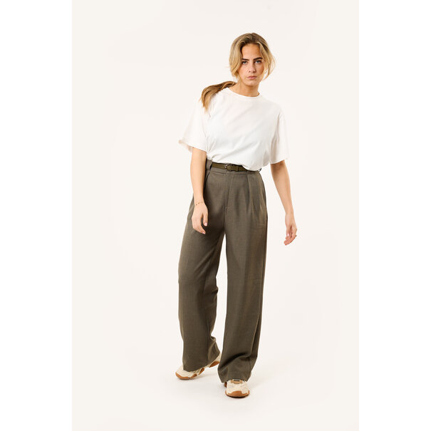 Classy pantalon met riem | Grijs