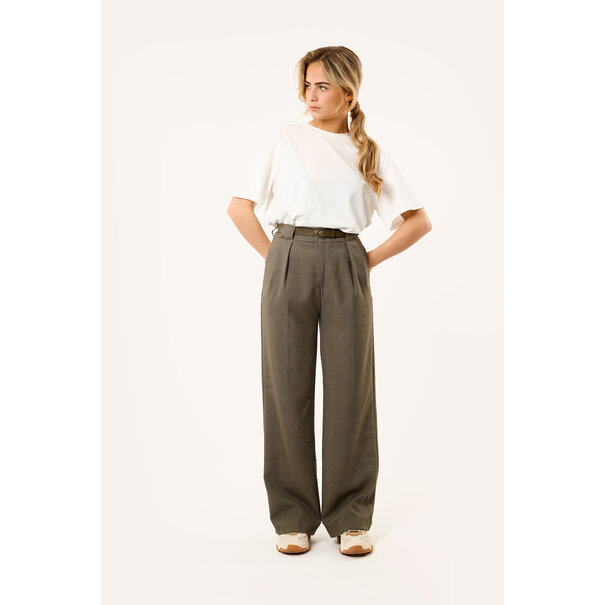 Classy pantalon met riem | Grijs