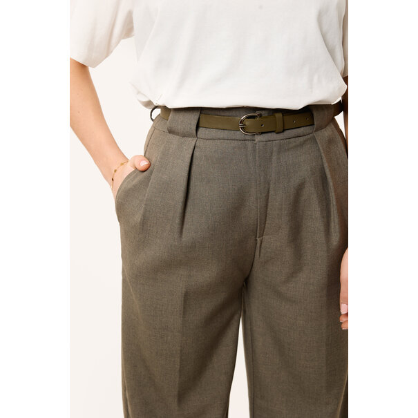 Classy pantalon met riem | Grijs