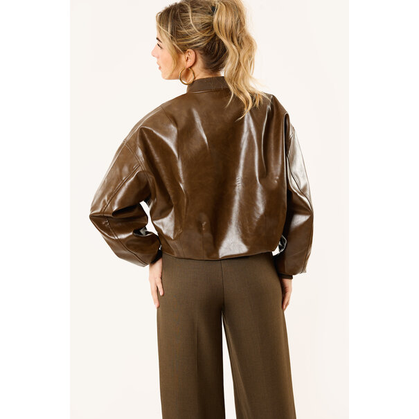 Classy pantalon met riem | Bruin