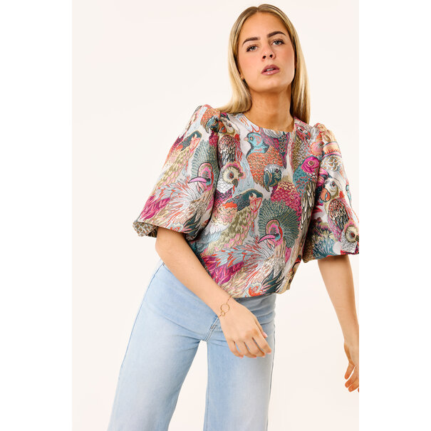 Chloe top met pofmouw | Multicolour