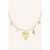 Ketting bedels groot hart | Goud