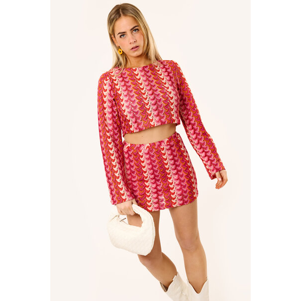 Mindy gehaakte top | Roze/rood