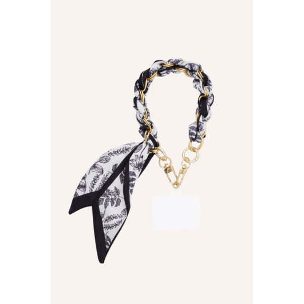 Telefoonkoord sjaal donkerblauw | Goud