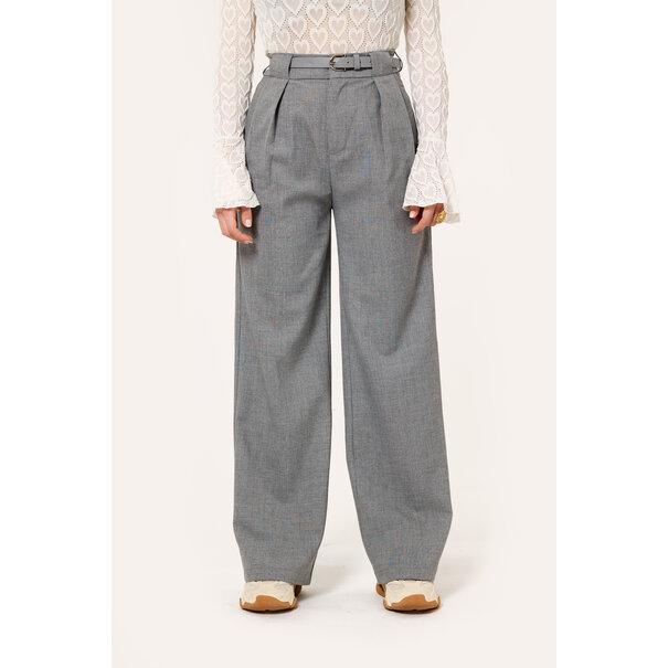 Classy pantalon met riem | Lichtgrijs
