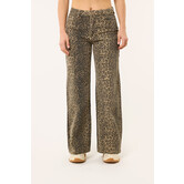 Leopard wide leg jeans | Bruin/zwart (PRE-ORDER)