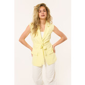 Emma gilet met ceintuur | Lichtgeel (PRE-ORDER)