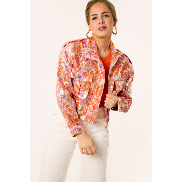 Chloe bomberjack | Oranje/roze