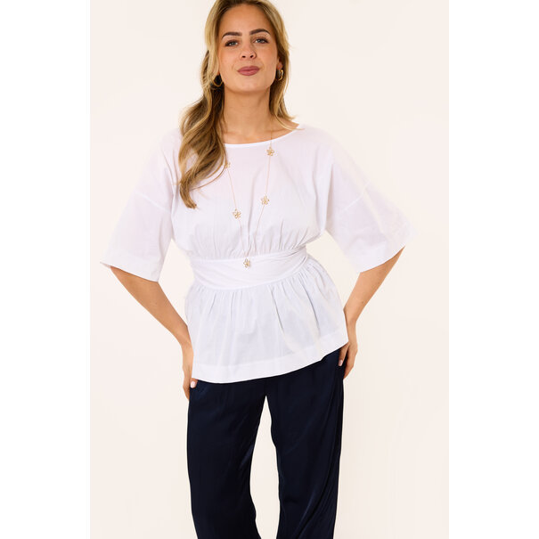 Jill blouse met open achterkant | Wit