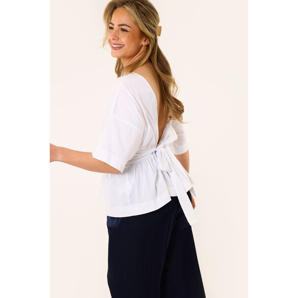 Jill blouse met open achterkant | Wit