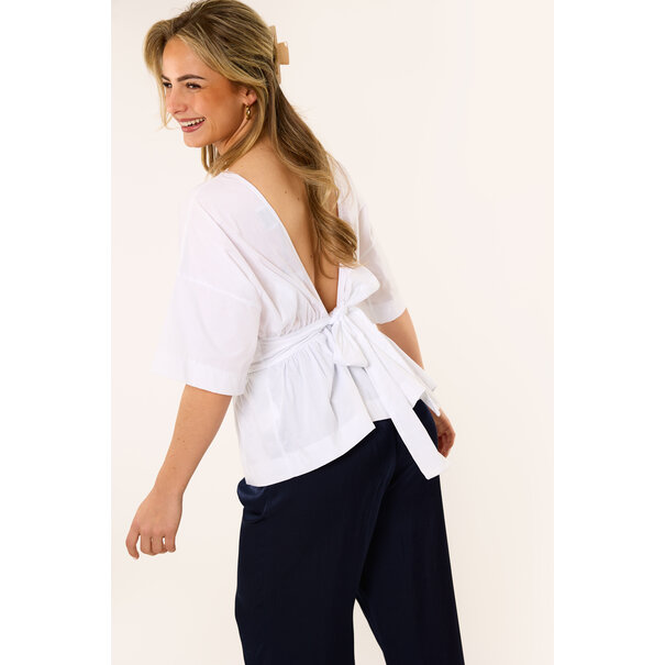 Jill blouse met open achterkant | Wit