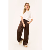 Evy satijnen pantalon | Bruin (PRE-ORDER)