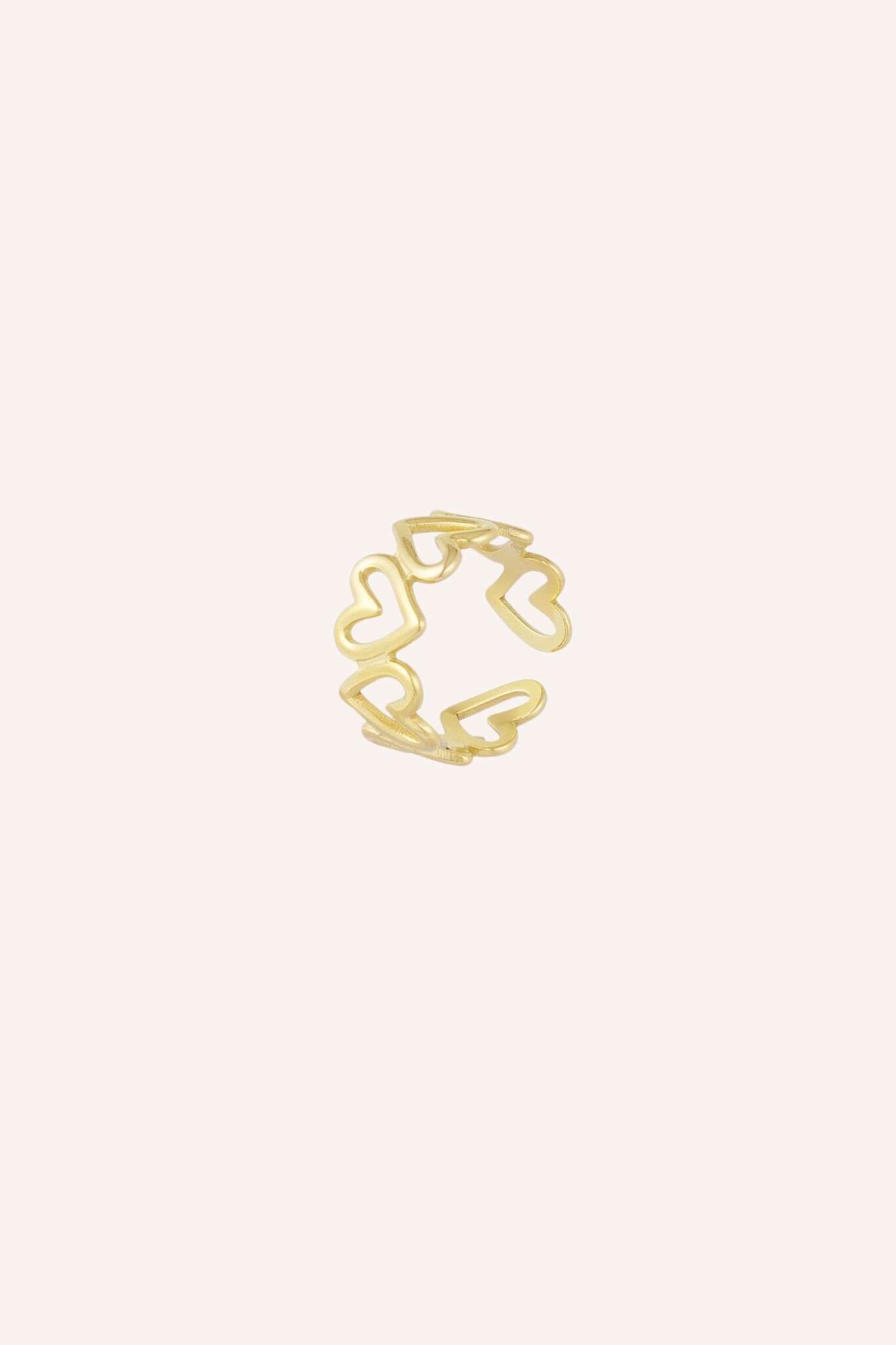 Ring hartjes | Goud