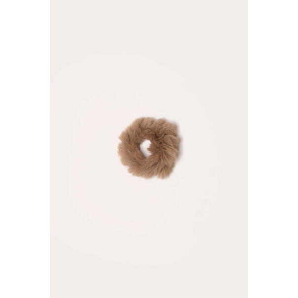 Scrunchie fluffy klein | Taupe