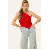 Roxy kanten top | Rood