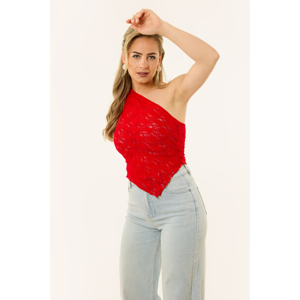 Roxy kanten top | Rood